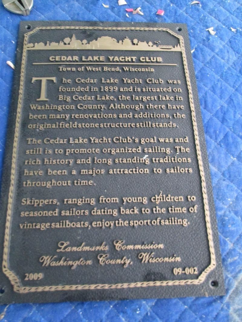 Cedar Lake Yacht Club Marker image. Click for full size.