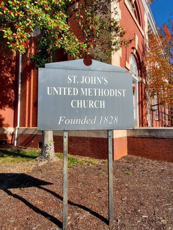 St. John's Methodist Church sign. Click for full size. St. John's Methodist Church sign image. Click for full size.