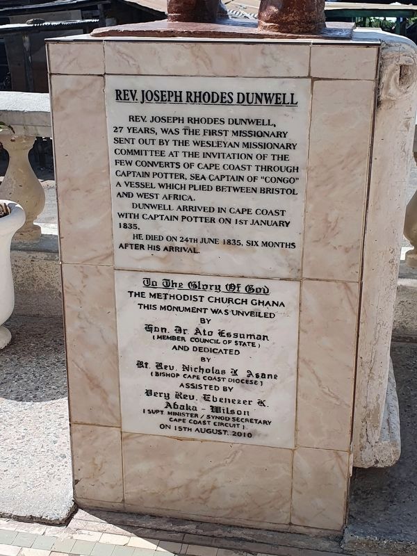 Rev. Joseph Rhodes Dunwell Marker Side. Click for full size. Rev. Joseph Rhodes Dunwell Marker Side image. Click for full size.
