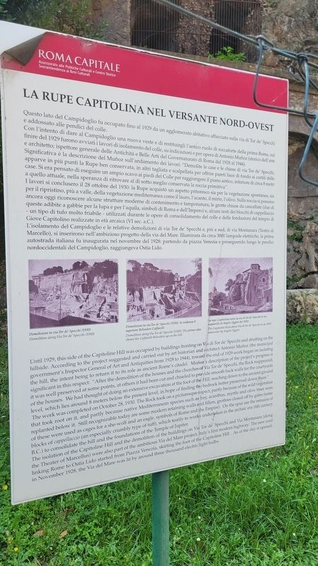 La Rupe Capitolina Nel Versante Nord-Ovest / The Capitoline Rock on the North-West Side Marker. Click for full size. La Rupe Capitolina Nel Versante Nord-Ovest / The Capitoline Rock on the North-West Side Marker image. Click for full size.