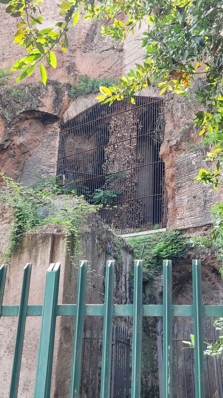 The view of the Capitoline Rock and Grotto behind the marker. Click for full size. The view of the Capitoline Rock and Grotto behind the marker image. Click for full size.