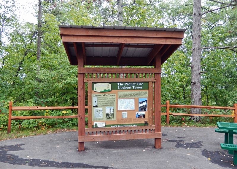 The Pequot Fire Lookout Tower Marker image. Click for full size.
