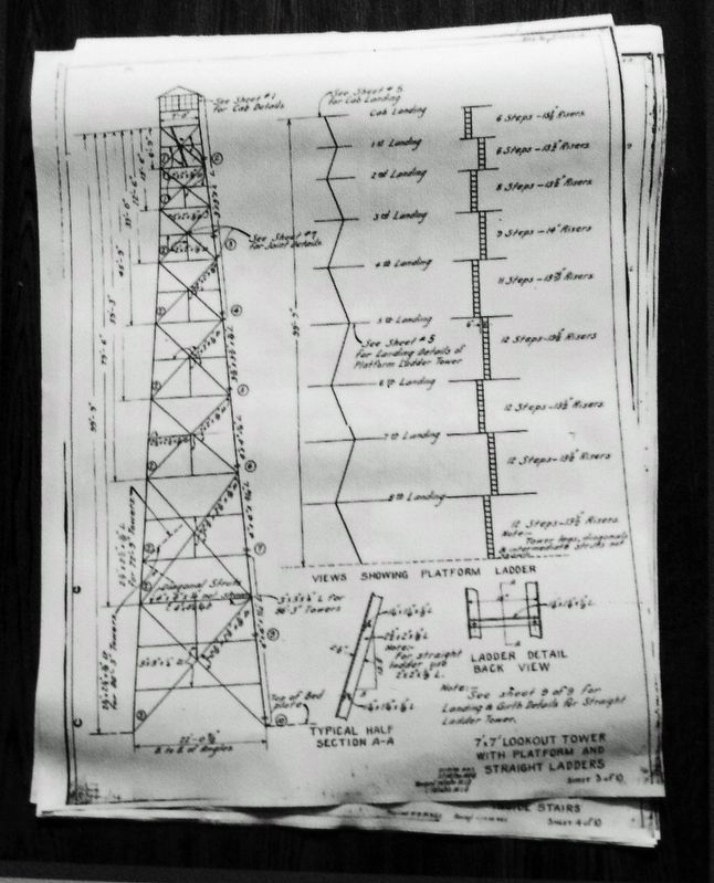 Marker detail: Pequot Fire Tower Design Drawings image. Click for full size.