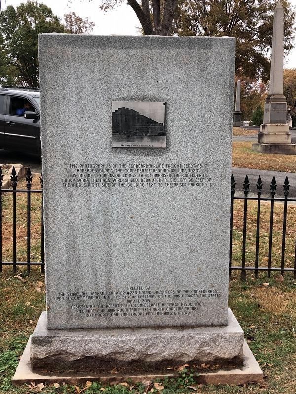 Confederate Navy Yard Charlotte Marker (back). Click for full size. Confederate Navy Yard Charlotte Marker (back) image. Click for full size.