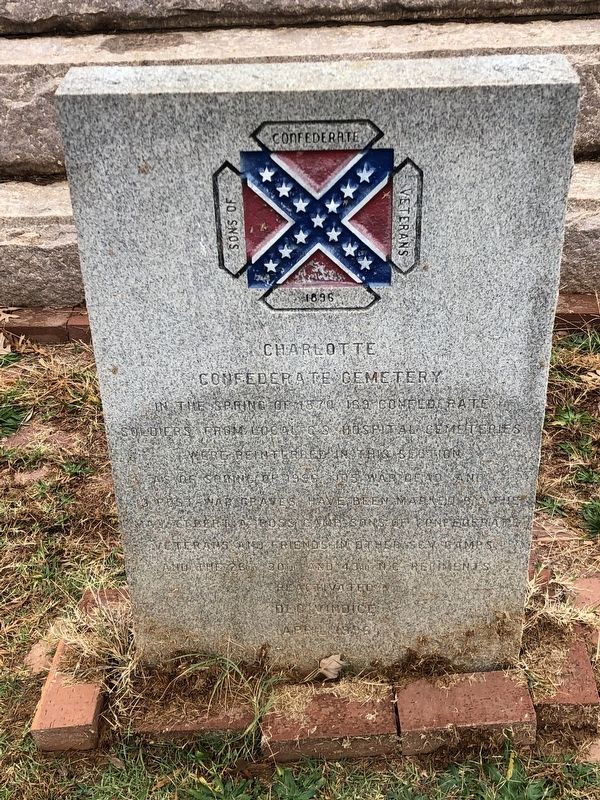 Charlotte Confederate Cemetery Marker. Click for full size. Charlotte Confederate Cemetery Marker image. Click for full size.