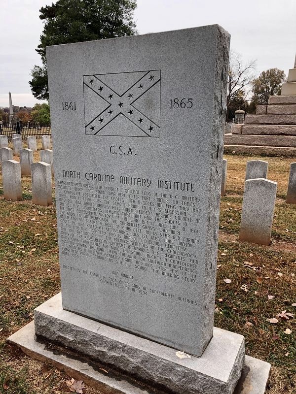 North Carolina Military Institute side of marker. Click for full size. North Carolina Military Institute side of marker image. Click for full size.