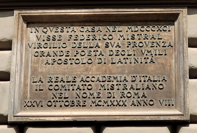 Federico Mistral Marker. Click for full size. Federico Mistral Marker image. Click for full size.