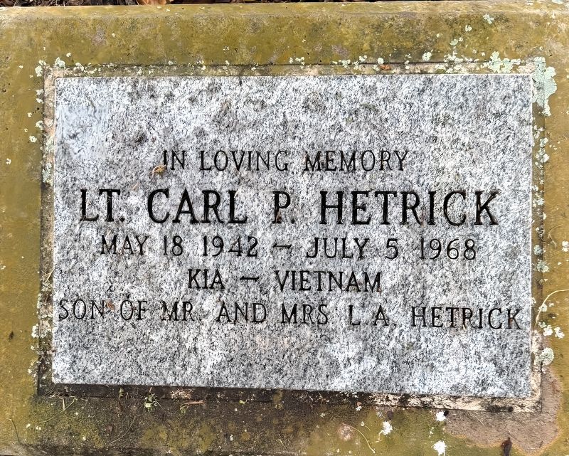 LT. Carl P. Hetrick Marker image. Click for full size.