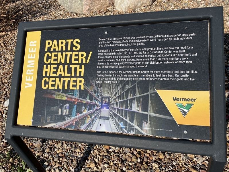 Vermeer Parts Center/Health Center Marker. Click for full size. Vermeer Parts Center/Health Center Marker image. Click for full size.
