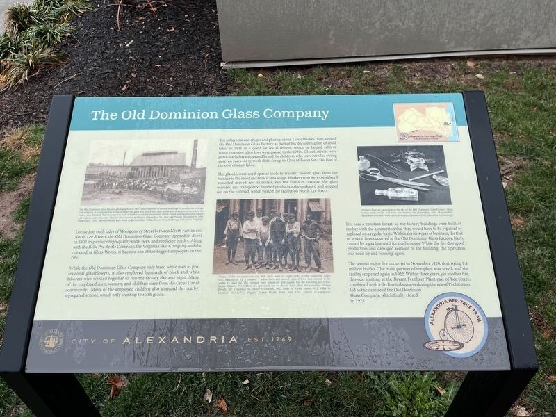 The Old Dominion Glass Company Marker image. Click for full size.