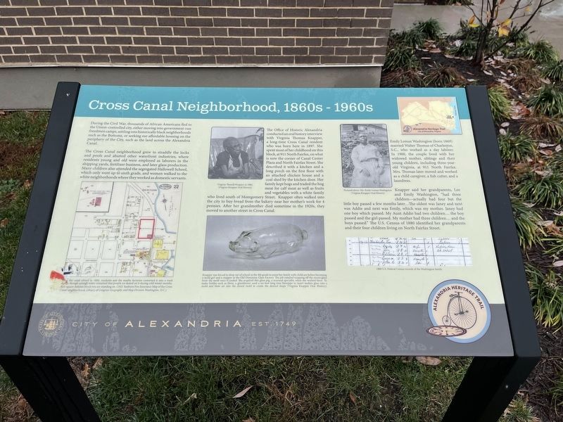Cross Canal Neighborhood, 1860s - 1960s Marker image. Click for full size.