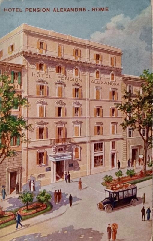 Hotel Pension Alexandra - advertising postcard image. Click for full size.