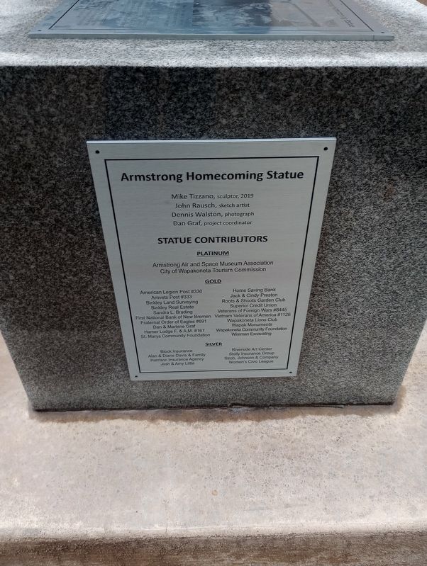 Neil Armstrong Homecoming Statue Marker image. Click for full size.