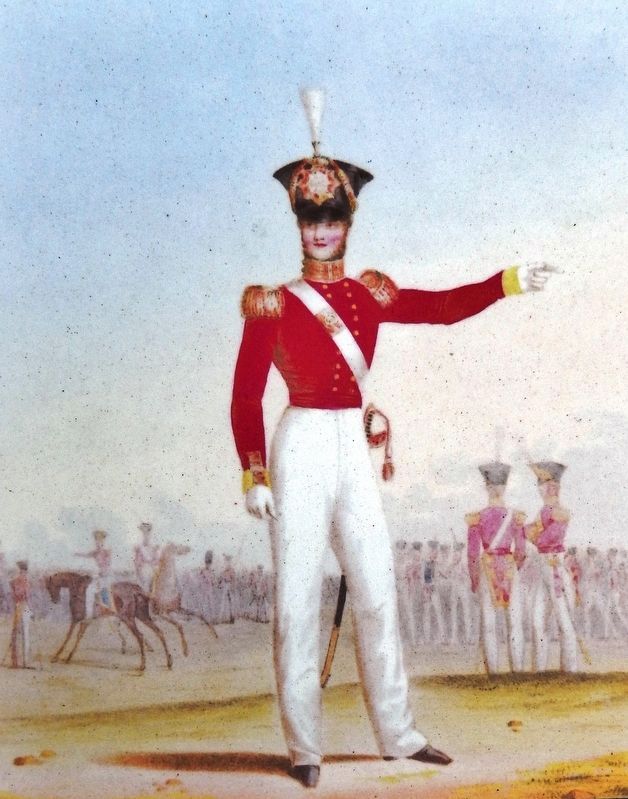 Marker detail: 15th Foot Regiment Officer image. Click for full size.