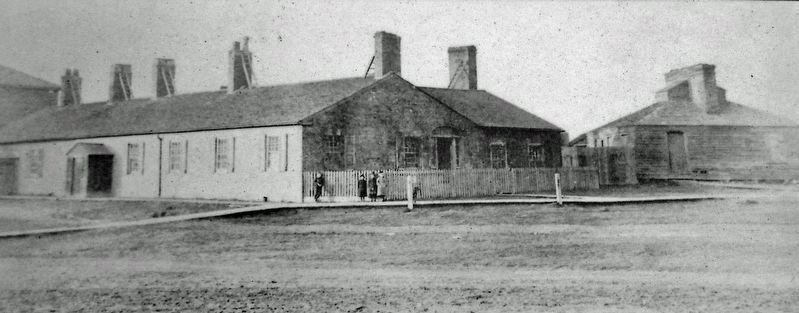 Marker detail: Officers' Brick Barracks & Mess,<br>late 19th century image. Click for full size.