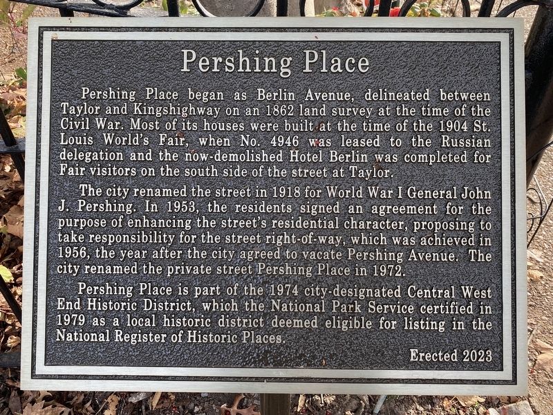 Pershing Place Marker image. Click for full size.