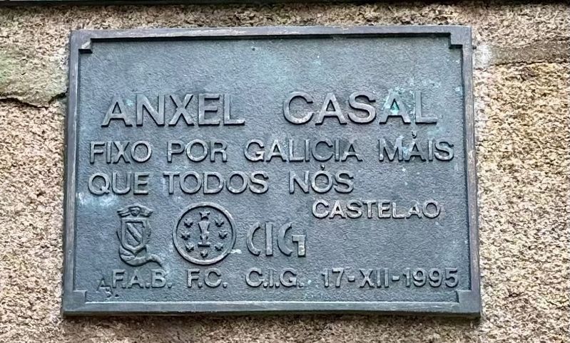 Anxel Casal - honorary plaque image. Click for full size.