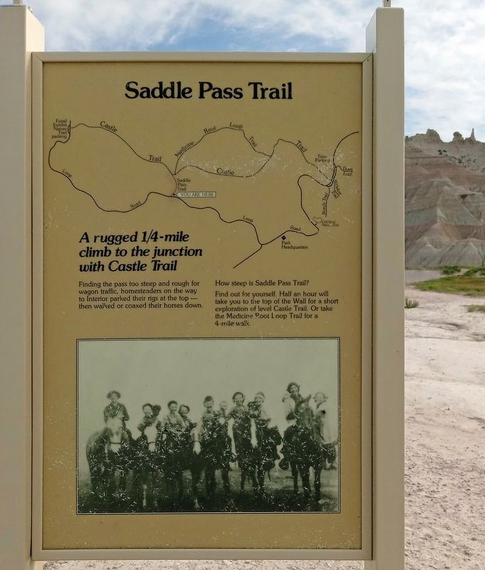 Saddle Pass Trail Marker. Click for full size. Saddle Pass Trail Marker image. Click for full size.