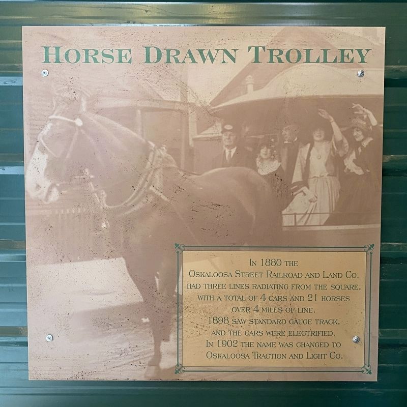 Horse Drawn Trolley Marker, inside the Trolley Car. Click for full size. Horse Drawn Trolley Marker, inside the Trolley Car image. Click for full size.