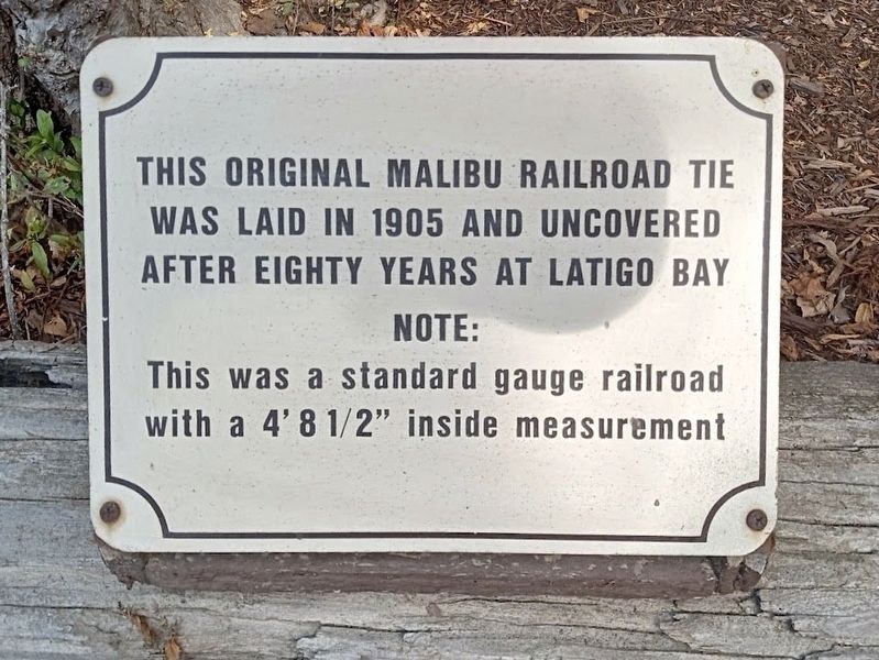 Original Malibu Railroad tie Marker image. Click for full size.