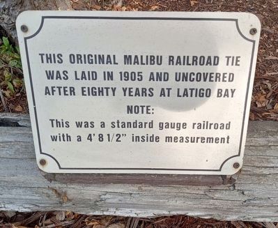 Original Malibu Railroad tie Marker image. Click for full size.