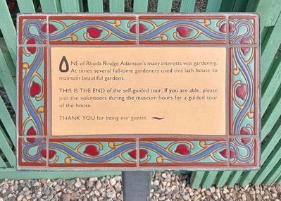 Lath House Marker. Click for full size. Lath House Marker image. Click for full size.