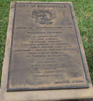 City of Brooksville Marker. Click for full size. City of Brooksville Marker image. Click for full size.