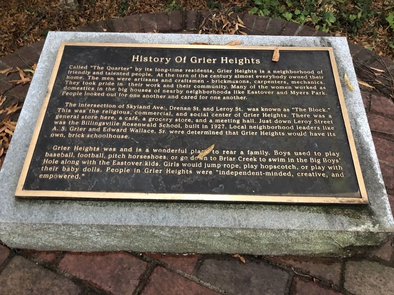 History of Grier Heights Marker image. Click for full size.