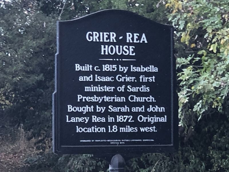 Grier-Rea House Marker image. Click for full size.