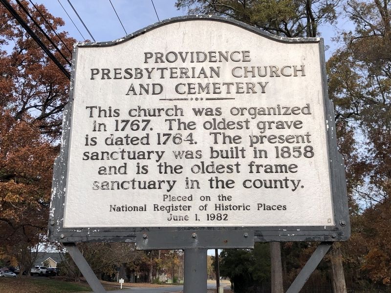 Providence Presbyterian Church and Cemetery Marker image. Click for full size.