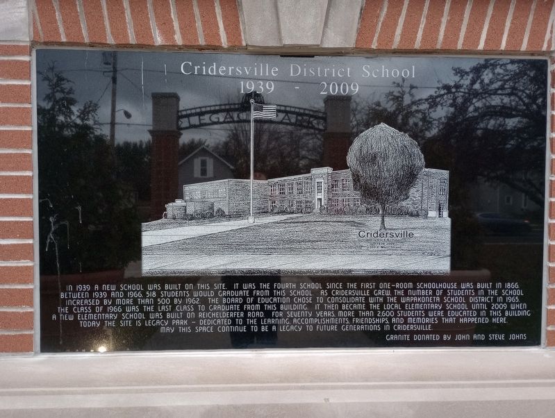 Cridersville District School Marker image. Click for full size.