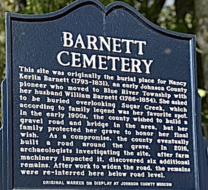 Barnett Cemetery Marker image. Click for full size.