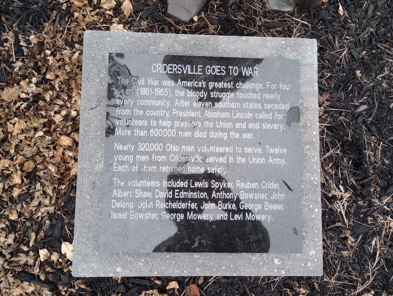 Cridersville Goes To War Marker. Click for full size. Cridersville Goes To War Marker image. Click for full size.