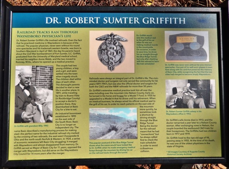 Dr. Robert Sumter Griffith Marker. Click for full size. Dr. Robert Sumter Griffith Marker image. Click for full size.