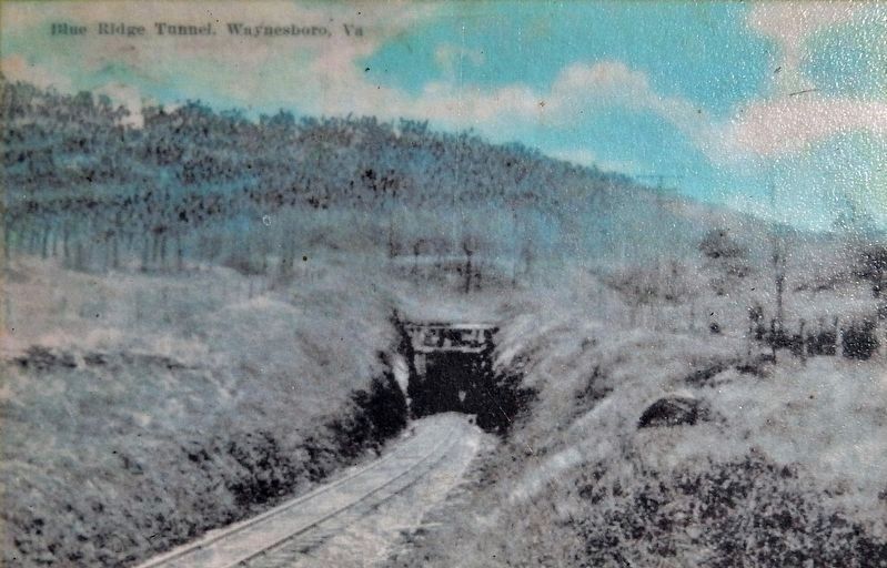 Marker detail: Blue Ridge Tunnel Postcard image. Click for full size.
