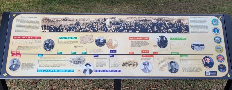 History of Veterans Plaza Marker. Click for full size. History of Veterans Plaza Marker image. Click for full size.