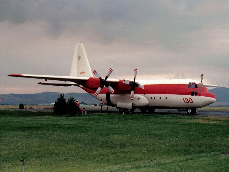 N130HP Tanker 130 circa early 2002 at Union Co. Airport, La Grande, Oregon image. Click for full size.