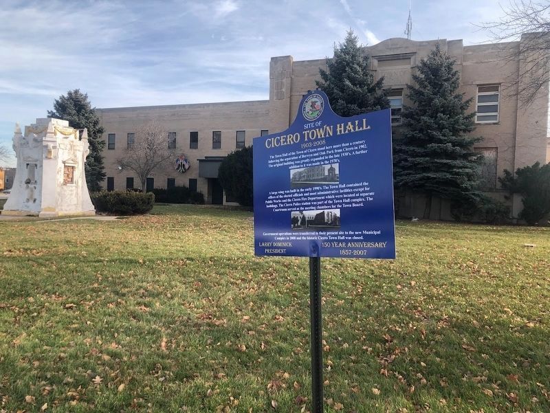 Site of Cicero Town Hall Marker image. Click for full size.
