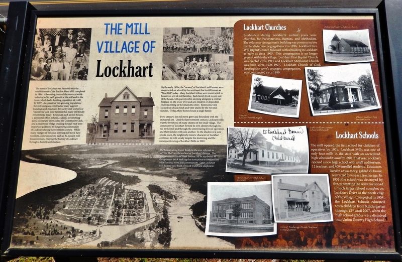The Mill Village of Lockhart Marker image. Click for full size.