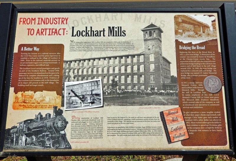 From Industry to Artifact: Lockhart Mills Marker image. Click for full size.