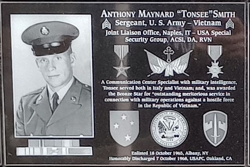 Anthony Maynard "Tonsee" Smith Marker. Click for full size. Anthony Maynard "Tonsee" Smith Marker image. Click for full size.