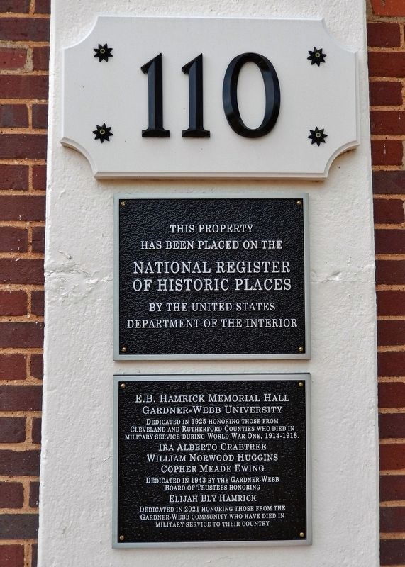 E.B. Hamrick Memorial Hall Marker(s) image. Click for full size.