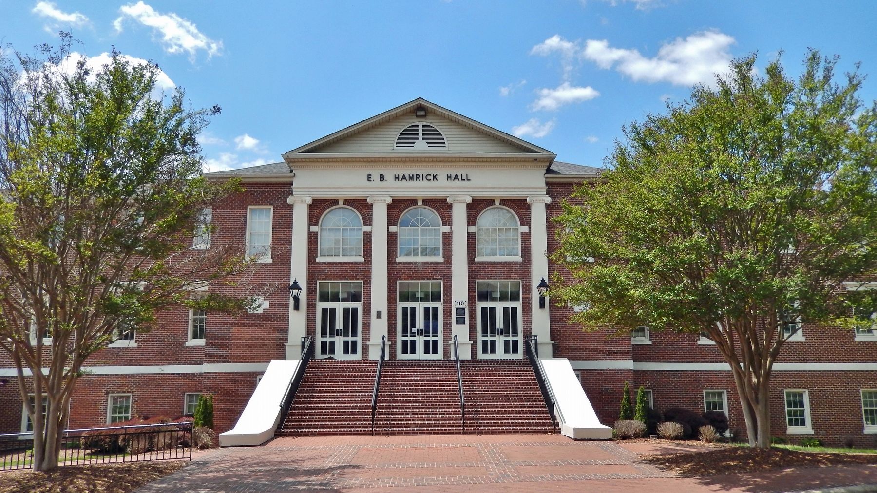 E.B. Hamrick Memorial Hall (<i>east/front elevation</i>) image. Click for full size.
