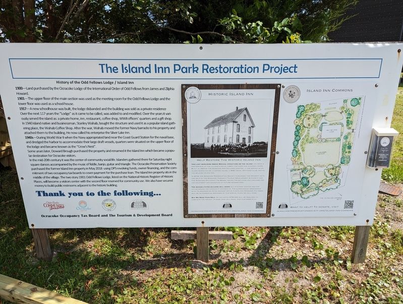 The Island Inn Park Restoration Project Marker image. Click for full size.