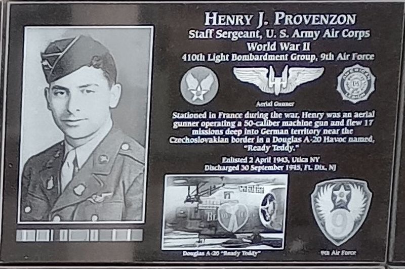Henry J. Provenzon Marker. Click for full size. Henry J. Provenzon Marker image. Click for full size.