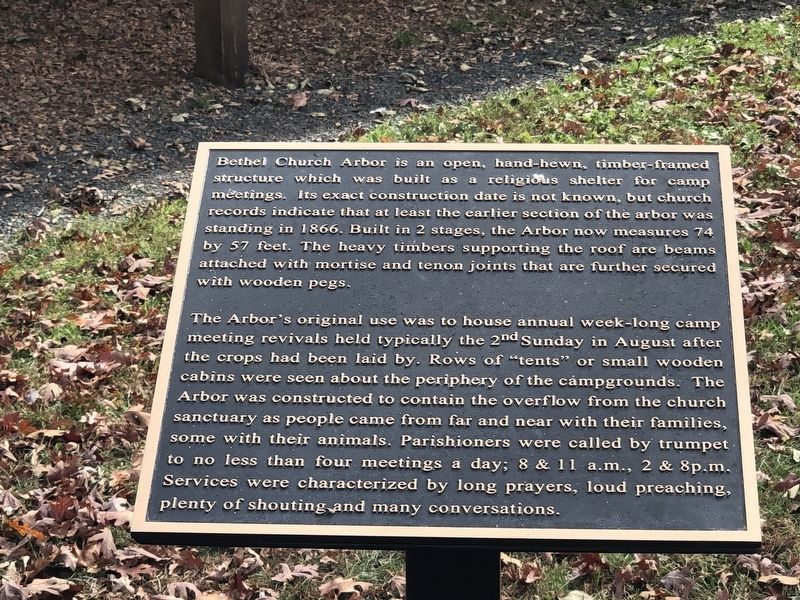 Bethel Church Arbor Marker. Click for full size. Bethel Church Arbor Marker image. Click for full size.