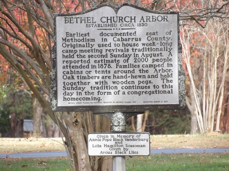 Bethel Church Arbor Marker. Click for full size. Bethel Church Arbor Marker image. Click for full size.