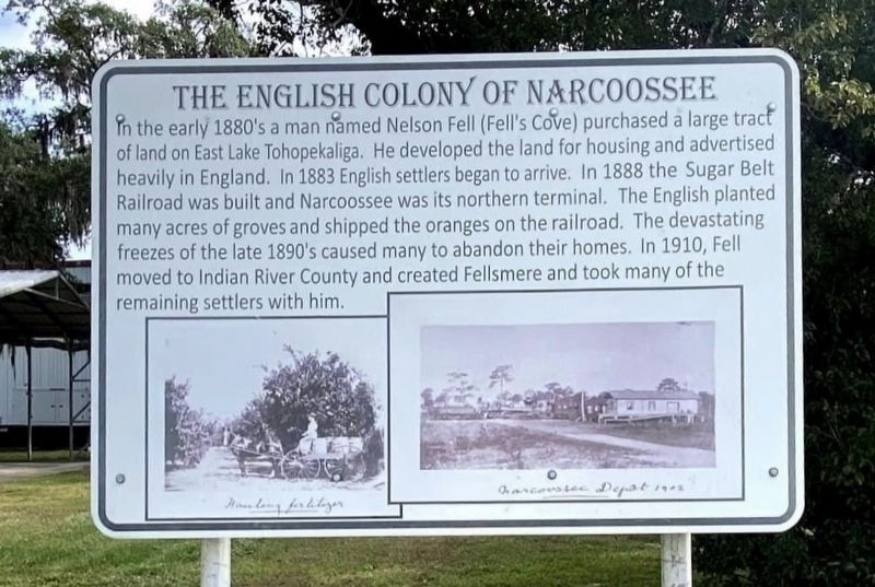 The English Colony of Narcoossee Marker. Click for full size. The English Colony of Narcoossee Marker image. Click for full size.