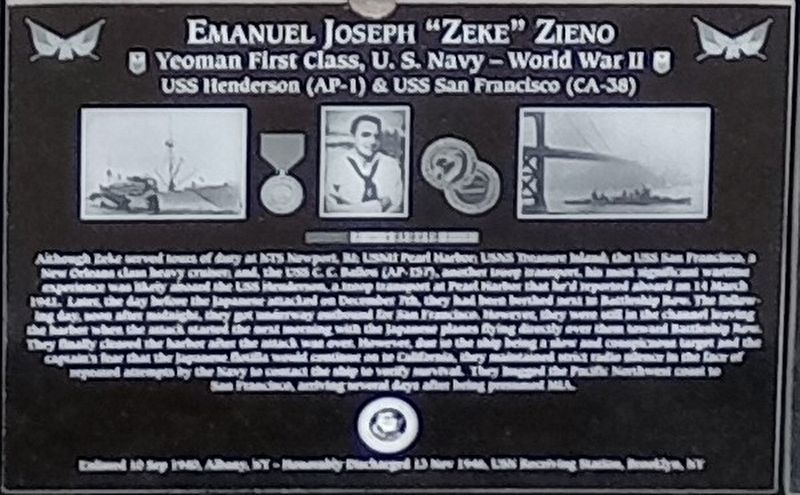 Emanuel Joseph "Zeke" Zieno Marker image. Click for full size.