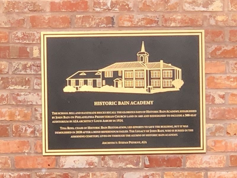 Historic Bain Academy Marker image. Click for full size.